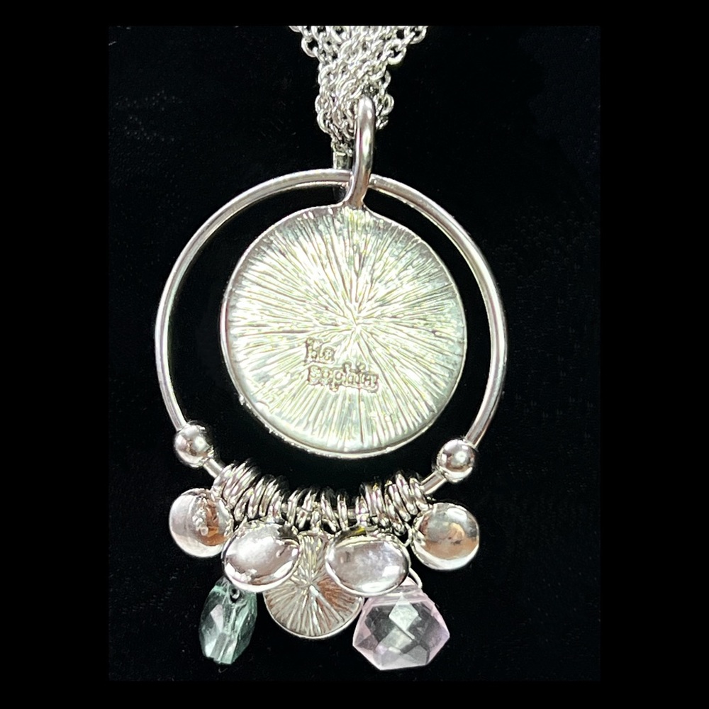 Vintage Lia Sophia Silver Ammonite Pendant & Earrings - Picture 4 of 7